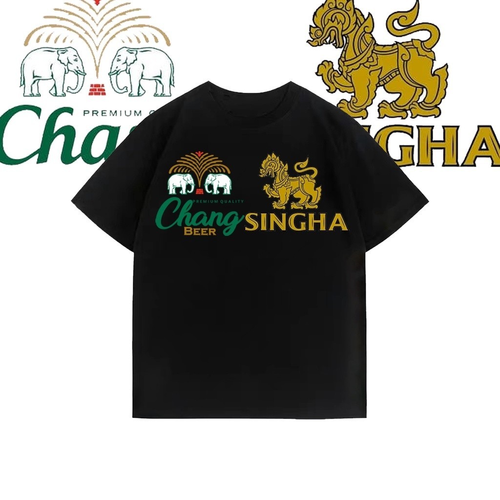 👕👕SINGHA 2024 เสื้อยืดคุณภาพดี chang beer singhaแฟชั่น