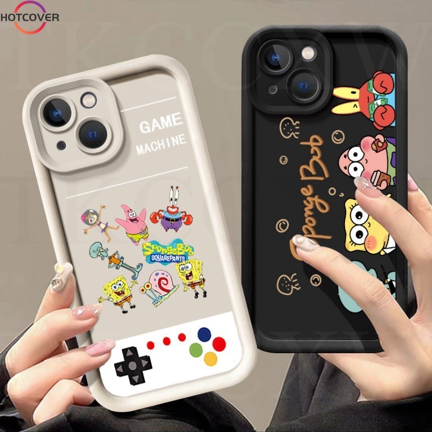 สําหรับ OPPO A57 A77 A77S A3X A56 A53S A58 A78 ปลอกกันกระแทก SpongeBob SquarePants Angel Eyes เคสโทรศัพท์ Soft Matte Cover