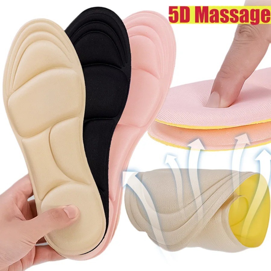 2 คู่ 5D นวดหน่วยความจําโฟม Insoles สําหรับรองเท้า Breathable Cushion กีฬา Running Insoles