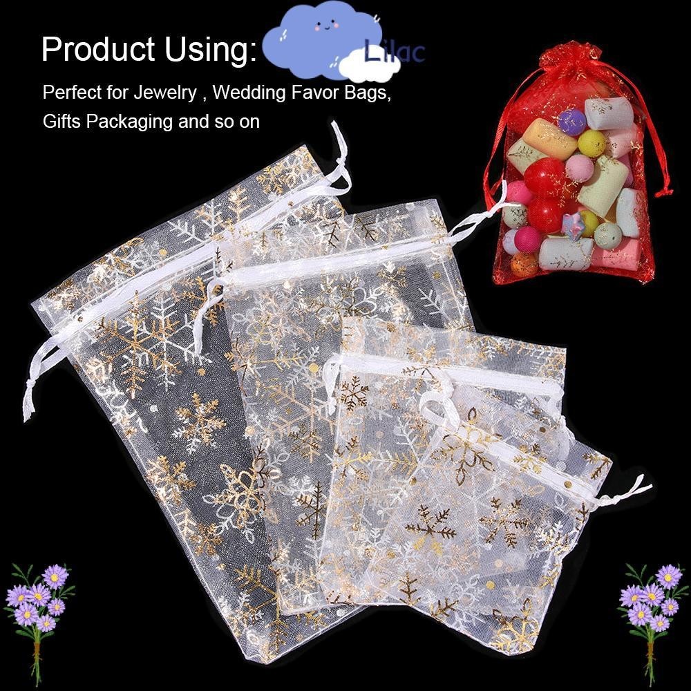 【ขายส่ง】Lilac1 50 ชิ้น/ล็อต 7x9 9x12 10x15 13x18 ซม.ขนาดเล็ก Organza กระเป๋า Candy เครื่องประดับงานแต่งงานตกแต่งคริสต์มาสของ...