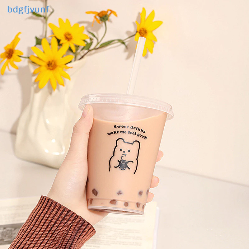 BDGF ขวดน้ำพลาสติกพร้อมฝาและหลอด แบบพกพา thumbnail 5