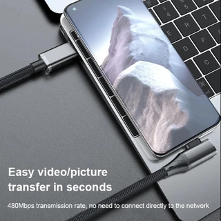 120w Type C ถึง Type C สําหรับ Fast Charging ข้อศอกข้อมูลสําหรับเกม Quick Data Charger Lines
