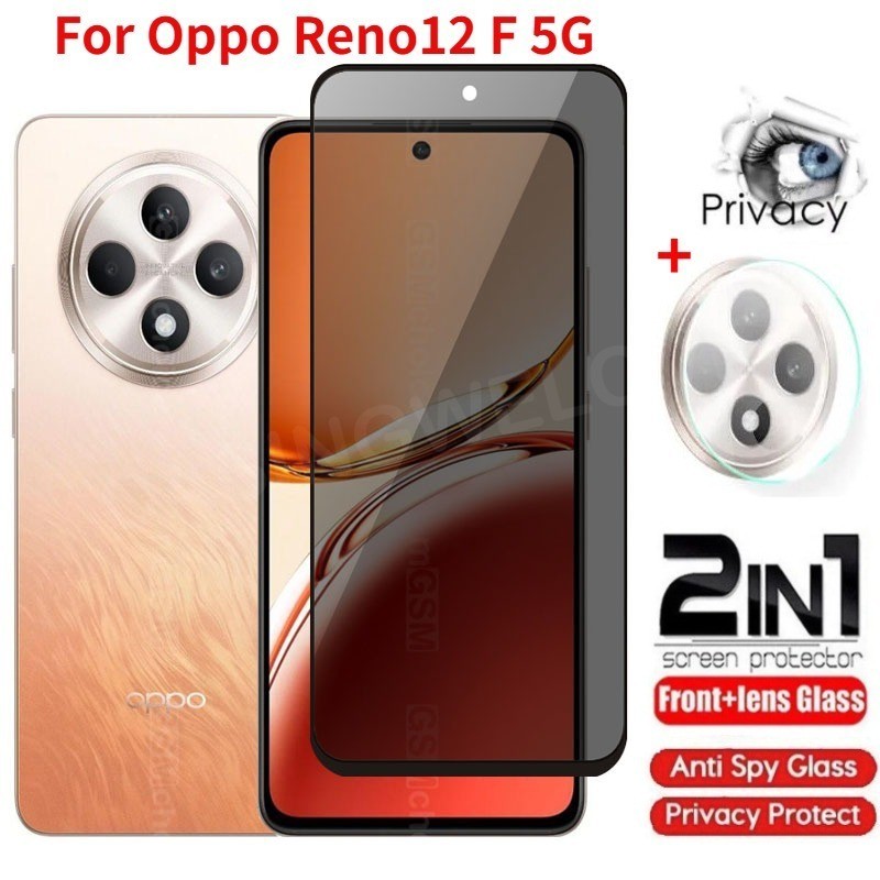 สําหรับOppo Reno12 F 5G 2024 กระจกนิรภัยส่วนตัวAnti-Spyคลุมทั้งหมดป้องกันหน้าจอAnti Peekความเป็นส่วนตัวฟิล์มสําหรับOppo Reno 12F 15 12 Pro Reno13 13F Reno15 Anti Peekความเป็นส่วนตัวฟิล์ม