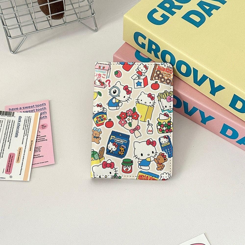 Lemontre Passport Holder, Hello Kitty PU Leather Passport Bag, Cartoon Portable Multi-function Credit Card Wallet