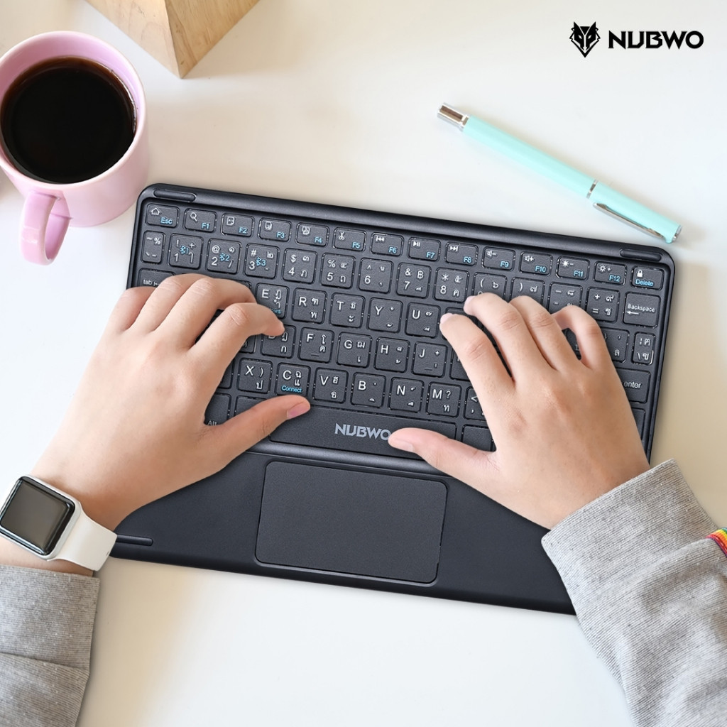 (มีส่งด่วน) NUBWO NKB109 KEYBOARD BLUETOOTH มี TOUCHPAD TH/EN รับประกัน 1 ปี - รูปที่ 4