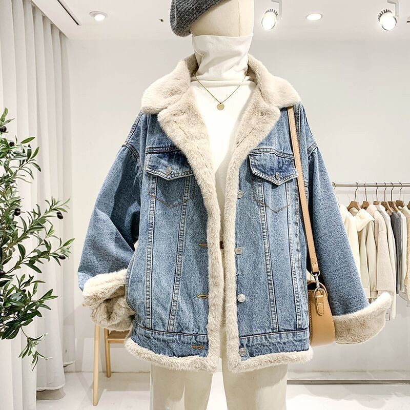 E9845 พร้อมส่ง | jacket ยีนส์บุขนใส่ได้ 2 ด้าน คุ้มและอุ่นมาก Twoside Jeans
