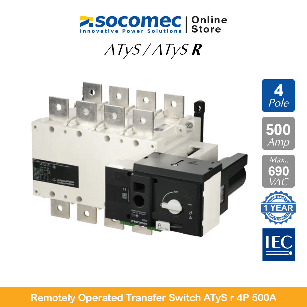 Socomec Remotely Operated Transfer Switch ATyS r 4P 500A | 95234050 | Socomec