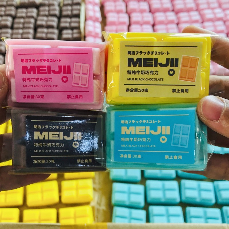 สกุชชี่น้ําตาล เมจิอิ ช็อกโกแลตบาร์ สกุชชี่ที่เพิ่มขึ้นช้า