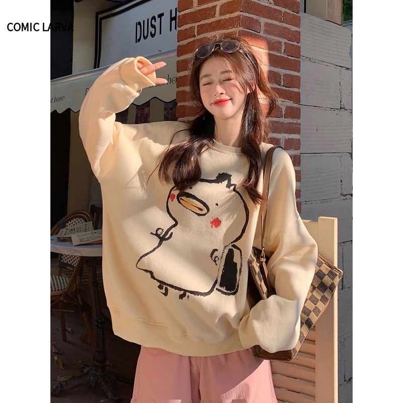 เสื้อฮู้ดผู้หญิง Oversize เสื้อดูผอม