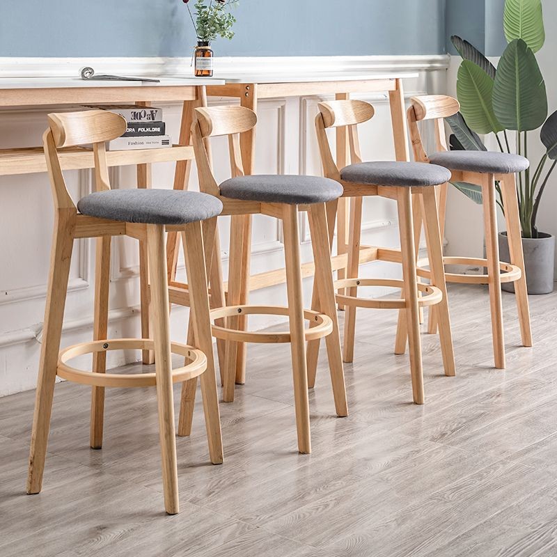 Solid wood bar stool modern simple home backrest bar stool bar chair high stool Nordic milk tea shop