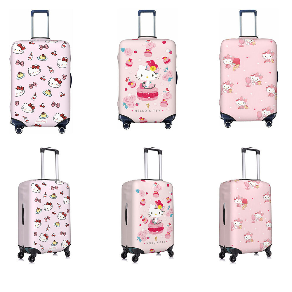 Hello Kitty การออกแบบการพิมพ์กระเป๋าเดินทาง Protector ล้างทําความสะอาดได้ยืดหยุ่นกระเป๋าเดินทางกันฝุ