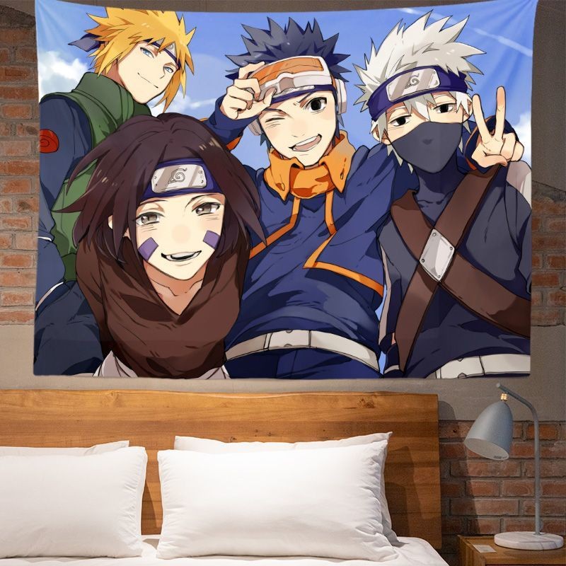 Agirl ผ้าพื้นหลังนารูโตะนารูโตะ Naruto โปสเตอร์สติ๊กเกอร์ตกแต่งผนังพรมแขวนภาพวาดห้องนอนห้องพื้นหลังผนังแขวนผ้า
