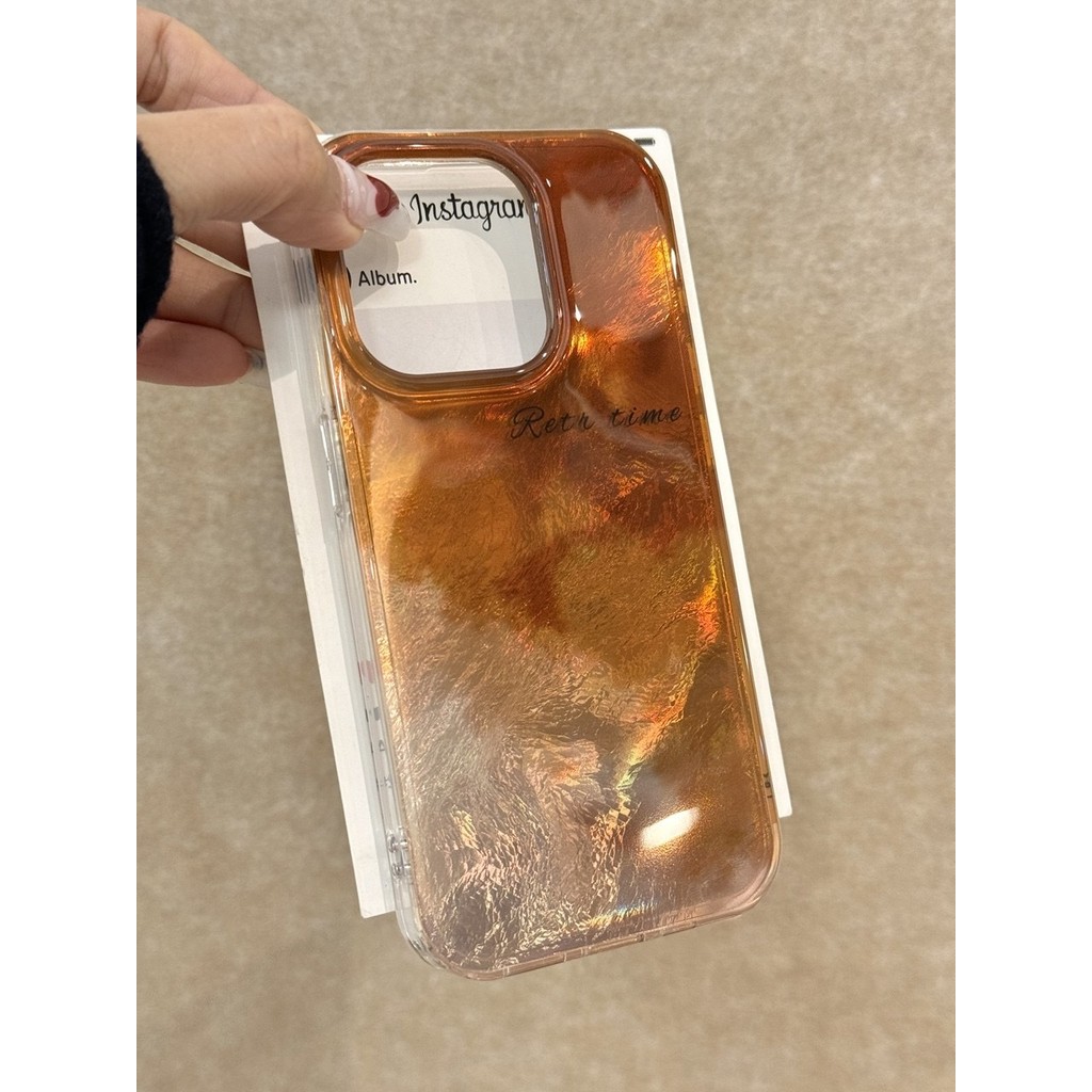 Simple Coffee Color Smudge English เหมาะสําหรับ ihone16promax Apple 15pro เคสโทรศัพท์ 14 ลาย Tinfoil