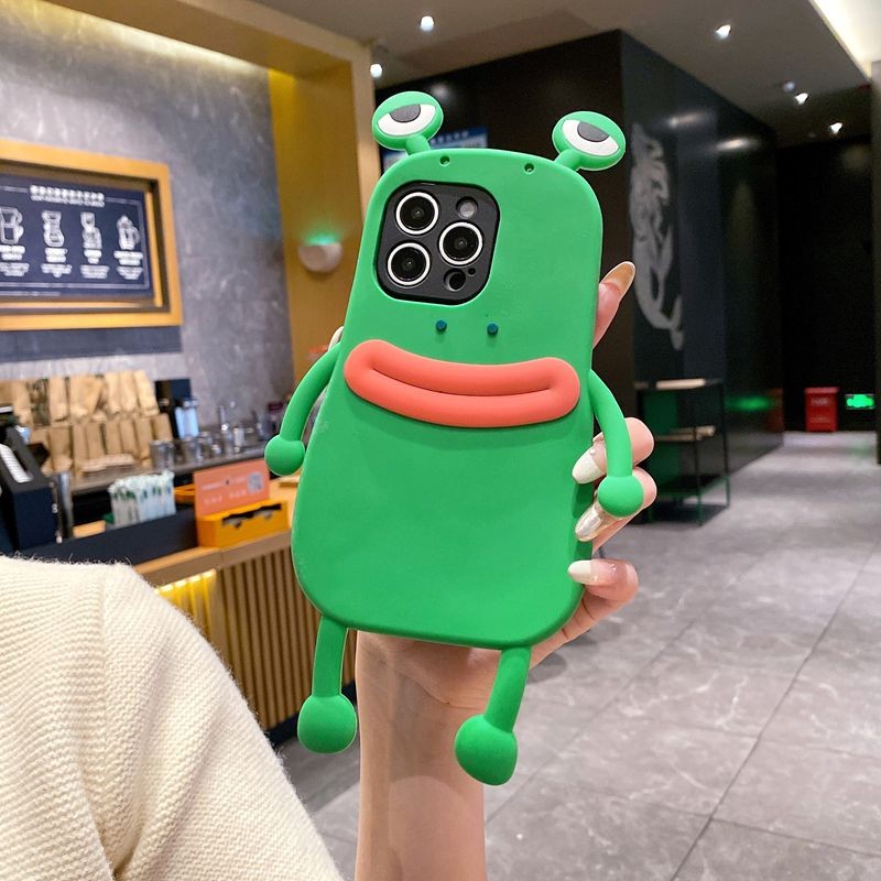 น่ารัก 3D ยาวขาไส้กรอกปากกบซิลิคอนสําหรับ Realme C100 C85 รูปที่ 5