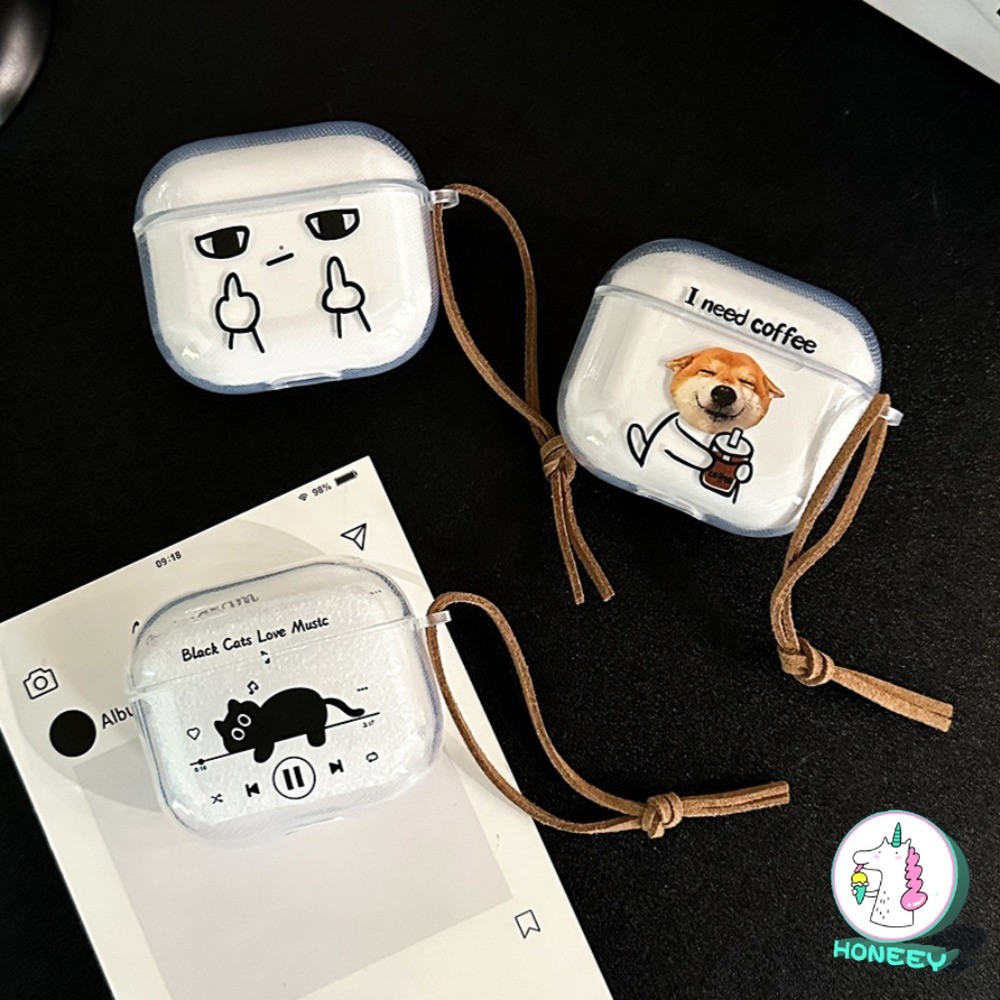ตลกอีโมจิชิบะอินุสุนัขแมวใสหูฟังสําหรับ แอร์พอด 1 2 3 4 มือโปร 2 หูฟังไร้สายบลูทูธชุดหูฟังป้องกันการหล่นนุ่มฝาครอบป้องกัน