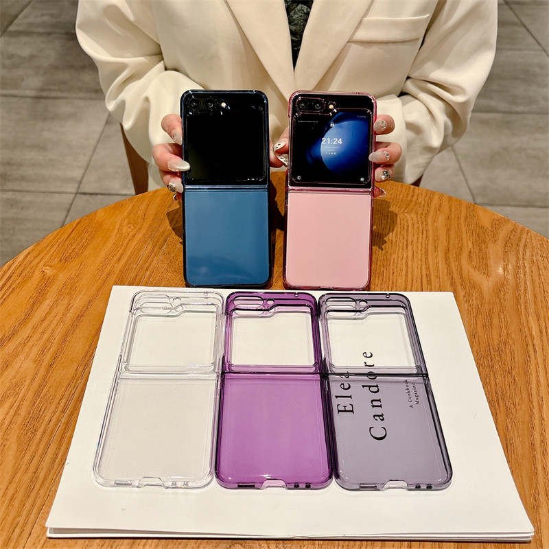 ปลอกกันชนใสสําหรับ Samsung Galaxy Z Flip6 Flip5 Ins Glossy Soft TPU โปร่งใส Z Flip 6 Zflip 5 ผู้ถือเคสโทรศัพท์