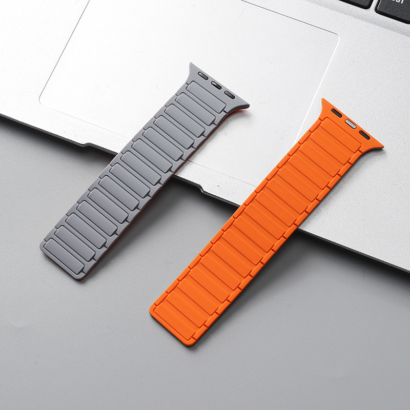 สายรัดซิลิโคนแม่เหล็กกันน้ำเข้ากันได้กับ iwatch band Ultra 2 49 มม. 46 มม. 42 มม. 44 มม. 45 มม. 41 มม. 38 มม. 40 มม.