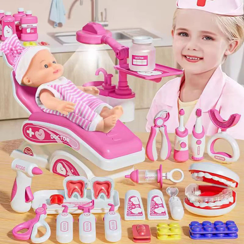Doctor Set Toys for Kids Girl Boy Pretend Hospital Play Medical Kit Toy Children Role Play Dentist N