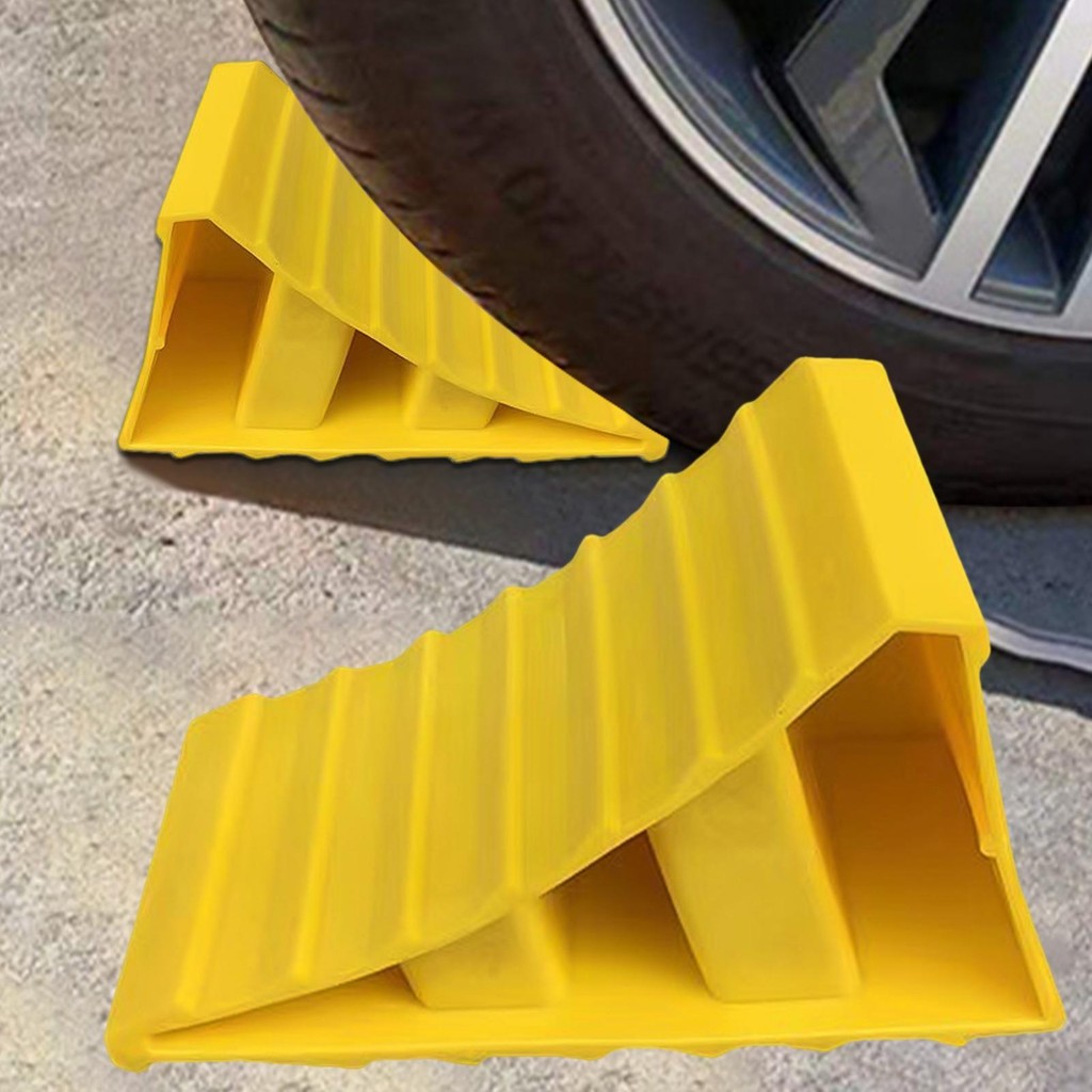 Universal Heavy Duty ล้อรถ Chock พลาสติก ABS ที่จอดรถ Stopper/ที่จอดรถ Limiter/รถที่จอดรถบล็อกยาง te