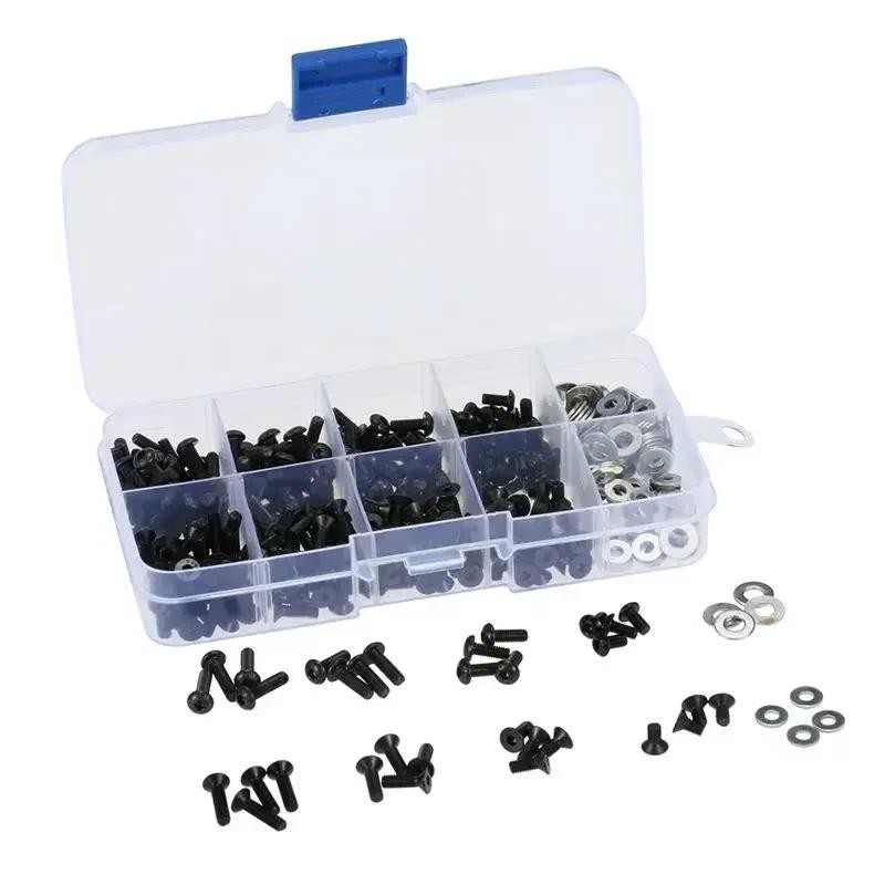 180 ชิ้นสกรูกล่องชุดสําหรับ 1/10 HSP Trxs Tamiya HPI Kyosho D90 SRC10 รีโมทคอนโทรล RC รถอะไหล่