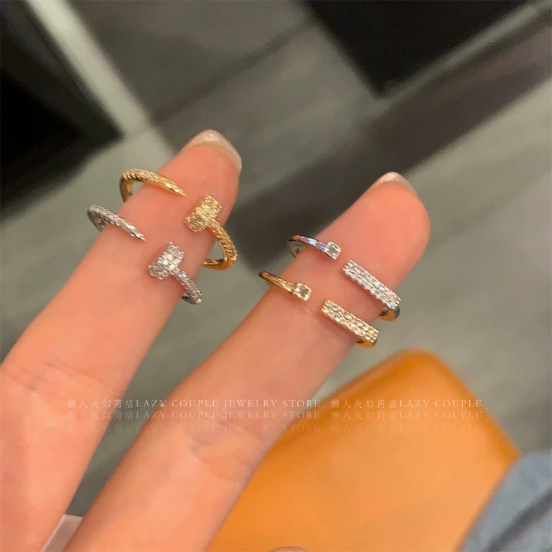 แฟชั่นเกาหลีแหวนเพทายผู้หญิงความรู้สึกสูงประณีตอเนกประสงค์แหวนนิ้วชี้ขายส่งของขวัญ