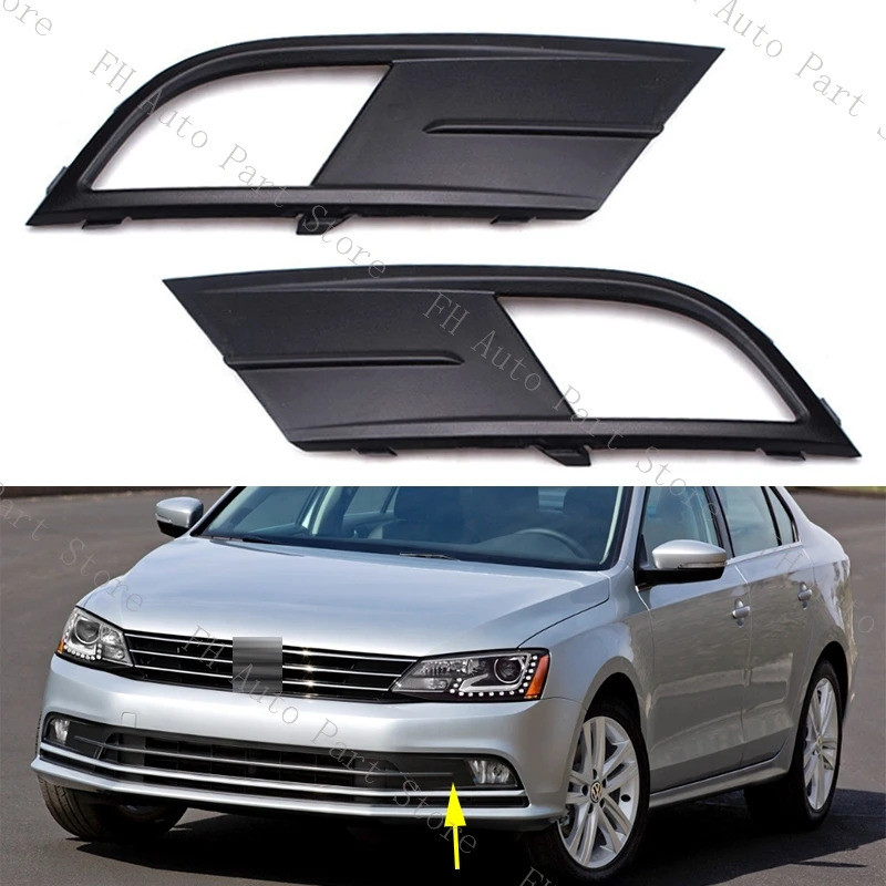 Moto22r สําหรับ VW Jetta MK6 2015 2016 2017 2018 รถกันชนหน้าหมอกกรอบฝาครอบหมวก Foglamp Hood ฝาปิด Be
