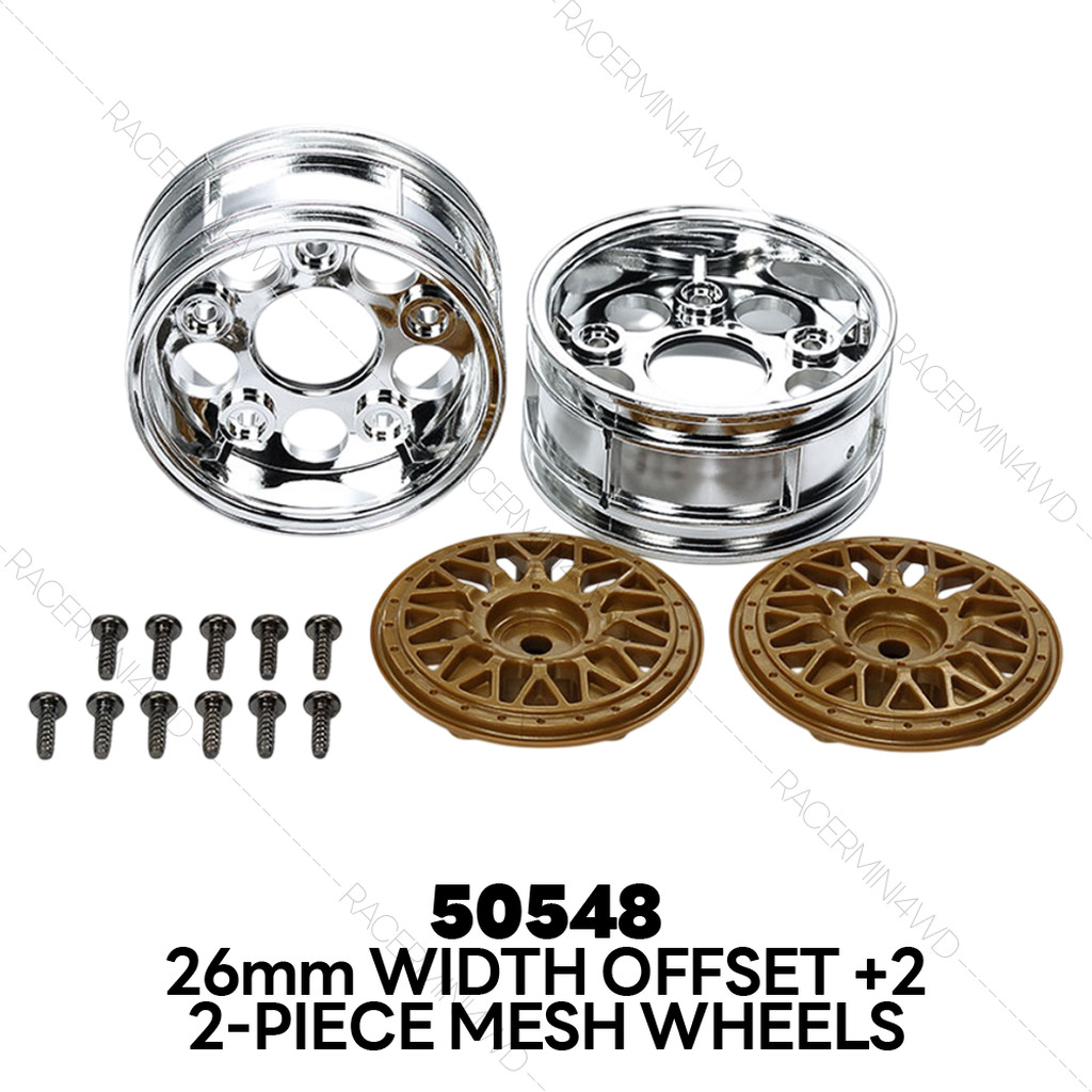 TAMIYA 50548 R/C 26mm/+2,+4 2-Piece Mesh Wheels (1 Pair)