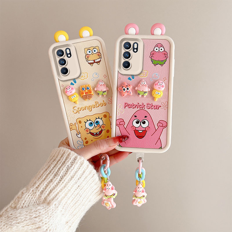 เคส  OPPO A16 เคส  OPPO A16S เคส  OPPO A54S กรณีหนังน่ารัก 3D หูนุ่มเคส โทรศัพท์ BB-PWED