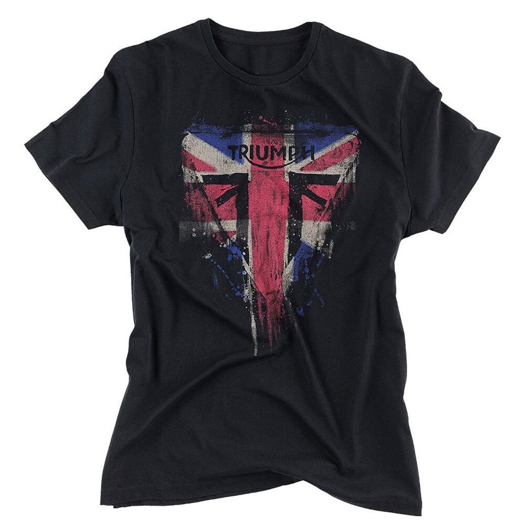 S-5XL วินเทจ เสื้อยืดผ้าฝ้าย Sanc6 พร้อมส่ง เสื้อยืดผ้าฝ้าย 100% พิมพ์ลาย ธงชาติอังกฤษTriumph Hurricane โอเวอร์ไซซ์