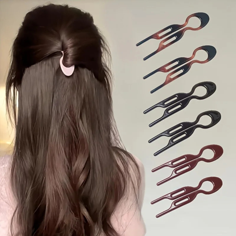 Retro เสือดาวพิมพ์ขนาดเล็ก Fish Hairpin หญิงกลับหัว Simple Ball Head Disc ผม U-รูป Hairpin