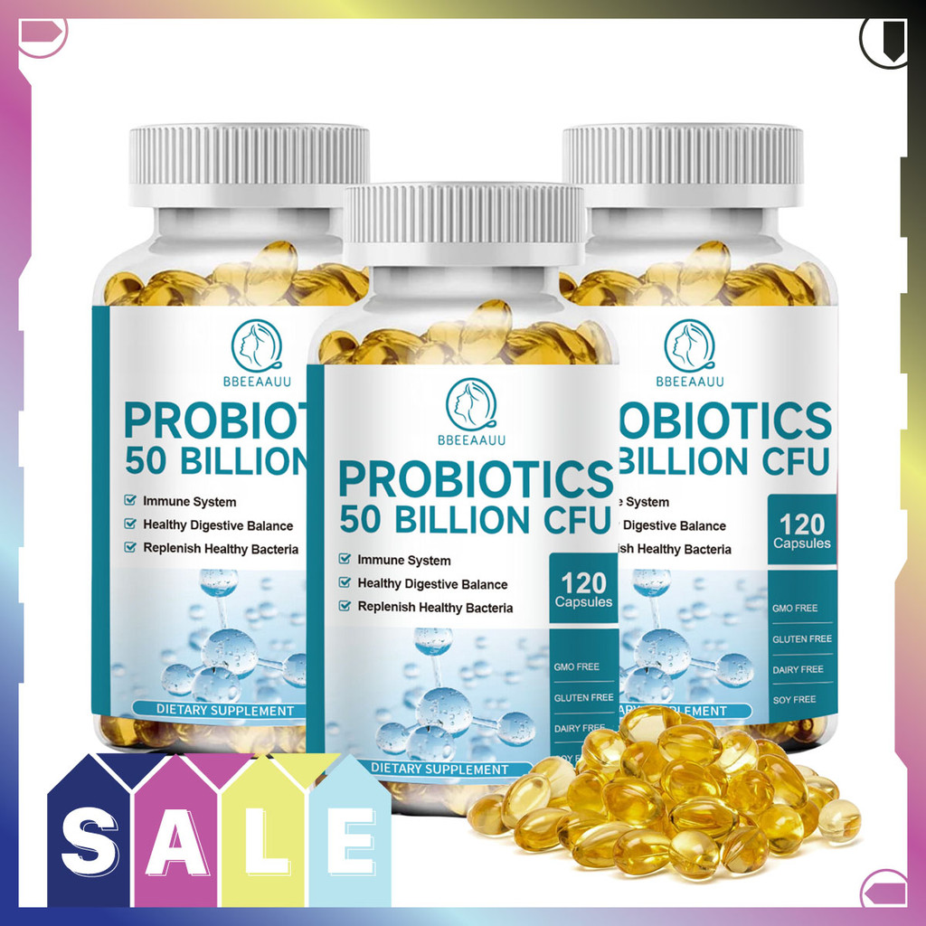 BBEEAAUU Probiotic 5 Billion Mixed Capsules,ส่งเสริมการทำงานของระบบย่อยอาหารและปรับปรุงสุขภาพลำไส้