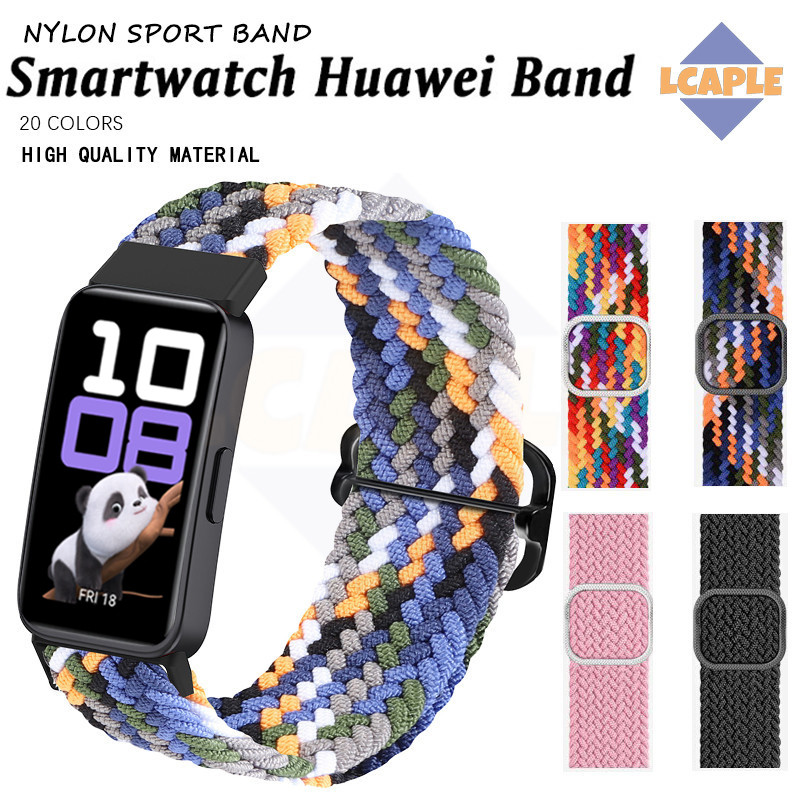 สายไนลอนถักเปียยืดหยุ่น for Huawei Band 10/9/8 กีฬาเปลี่ยนสายปรับได้ for Smartwatch Huawei Band 10/9/8 NFC