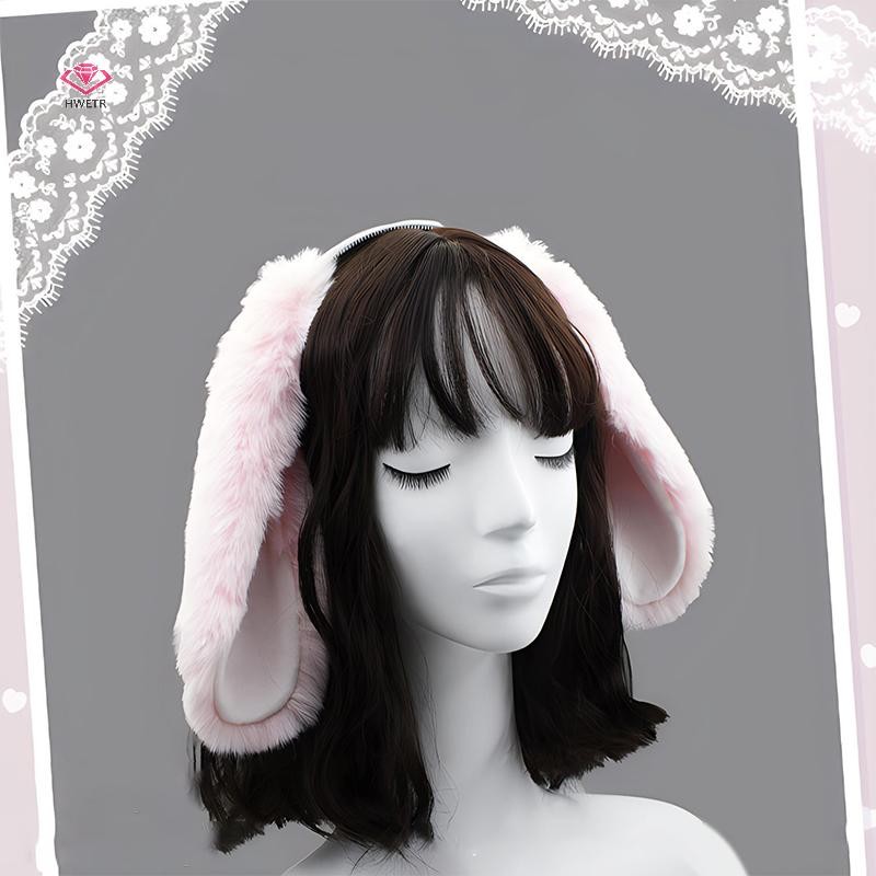 HWETR น่ารักกระต่ายหูตุ๊กตาผม Hoop Headwear คอสเพลย์เครื่องแต่งกายอุปกรณ์เสริมผมสําหรับผู้ใหญ่ Party ใหม่