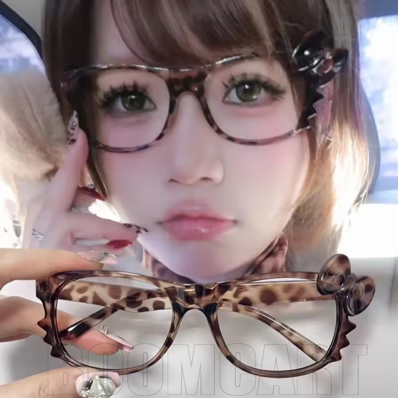 Tr โลหะ Y2K กรอบแว่นตาเสือดาว Bow Tie, Vintage Tortoiseshell รูปแบบสําหรับผู้หญิง/ผู้ชาย,อะนิเมะคอสเพลย์แฟชั่นอุปกรณ์เสริม