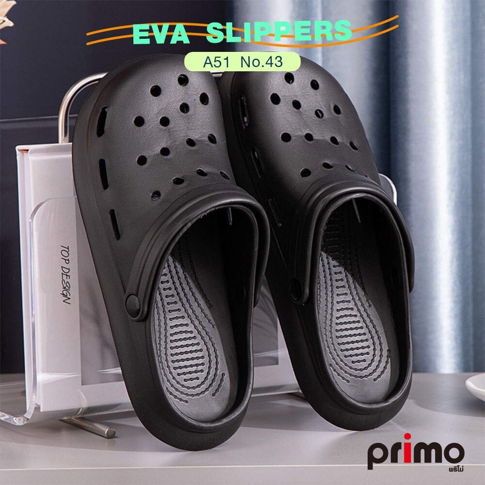 PJ168 PRIMO รองเท้าแตะลำลอง EVA A51 No.43 สีดำ