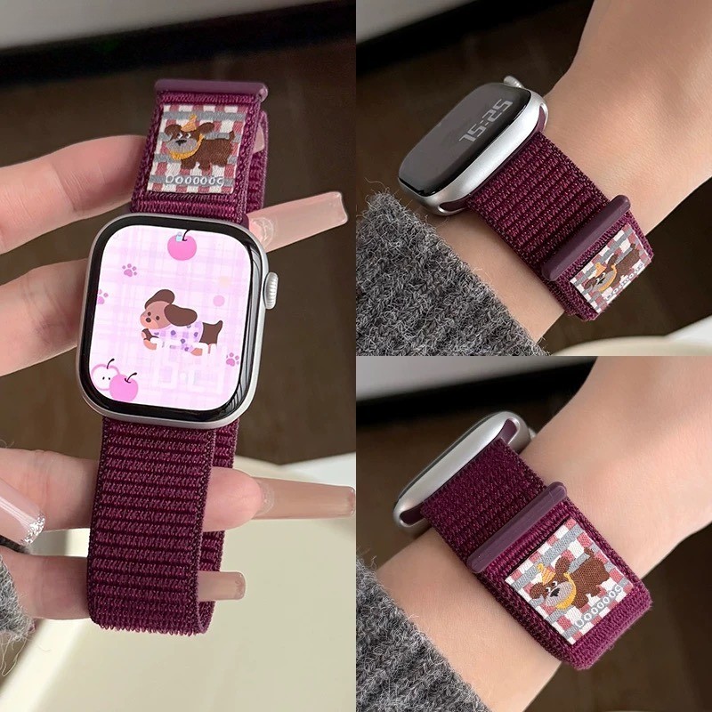 Apple Watch Series 8 9 7 6 5 4 3 SE Ultra สายรัดข้อมือสปอร์ต น่ารัก ขนาด 42/46/45/44/41/49/40 มม.