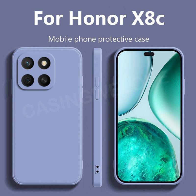 แฟชั่นสแควร์ซิลิโคนเหลวสําหรับ Honor X8c X8B X7c X7d 400 Pro Lite 400 สมาร์ท 4G 5G 2025 TPU กันกระแทกคู่เคสโทรศัพท์