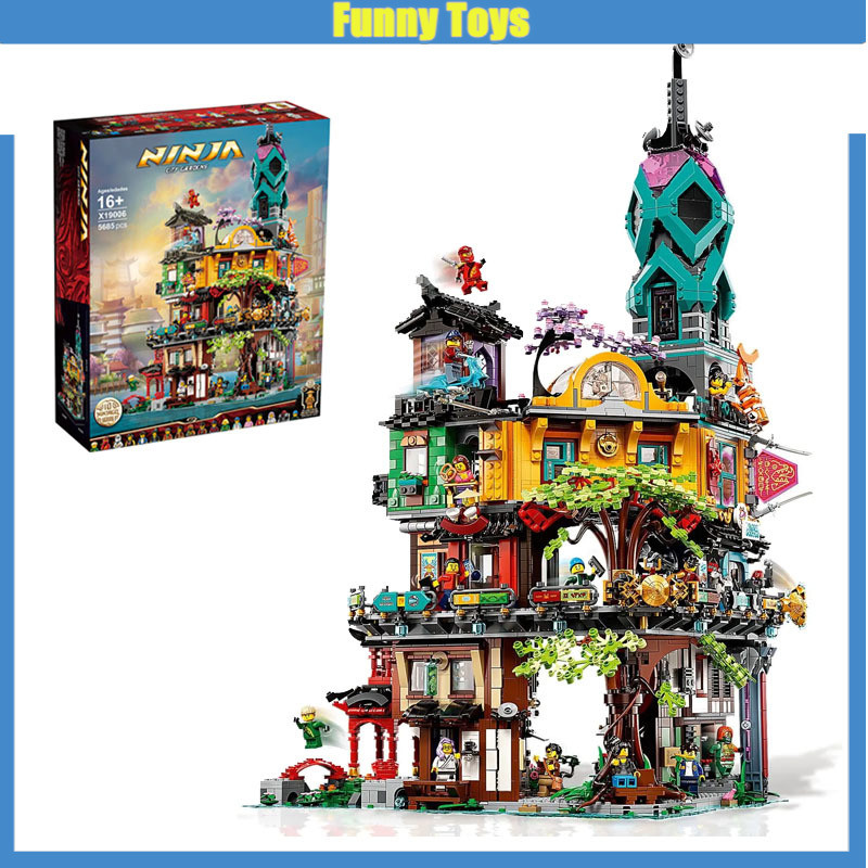 71741 Ninja City Gardens Building Blocks 19 Minifigures Wu Legacy ของขวัญของเล่นสําหรับเด็กผู้ชาย