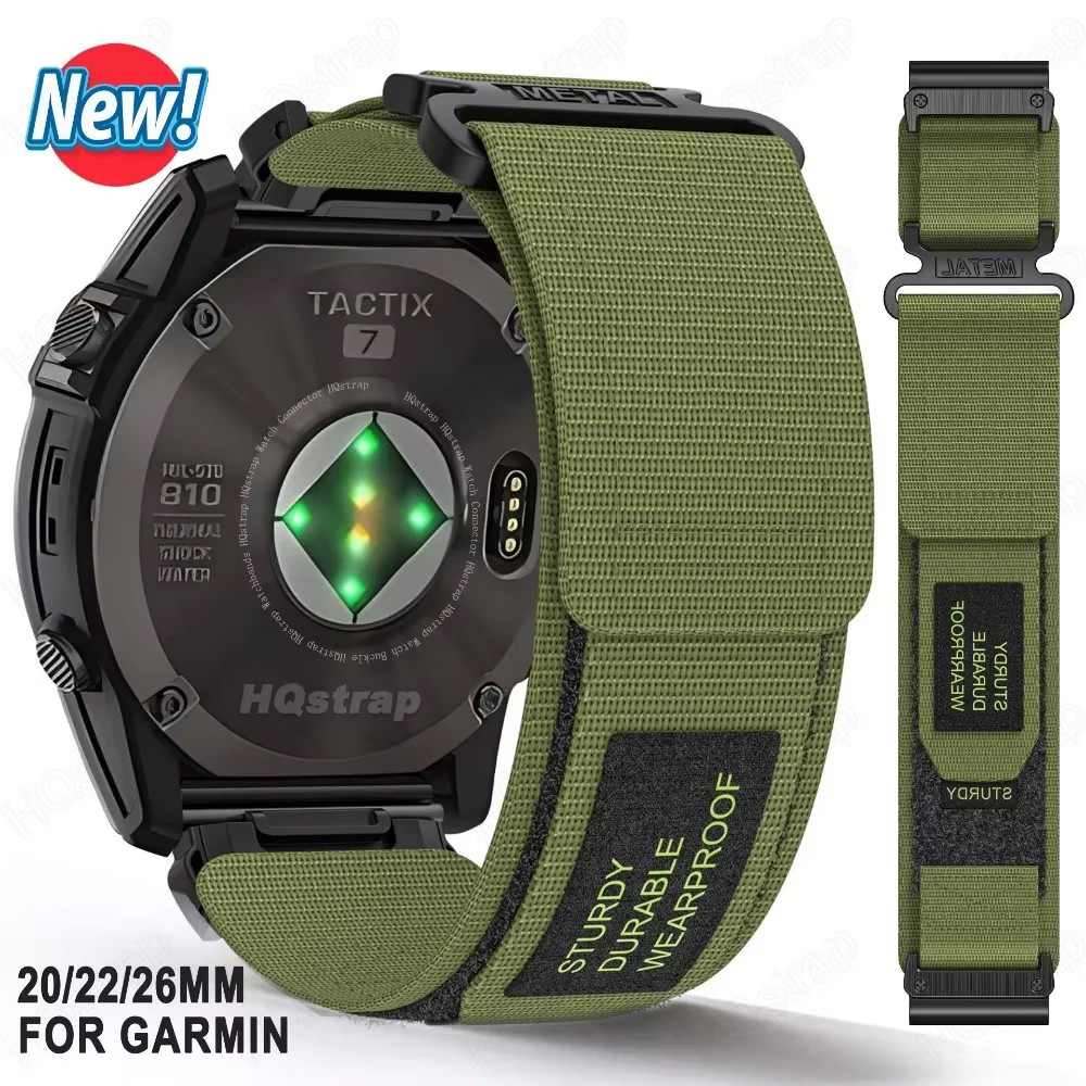 ใหม่สายรัดไนลอนสําหรับ Garmin นาฬิกา 26 มม.22 มม.20 มม.อุปกรณ์เสริมสําหรับ Garmin Fenix 7 6X 6pro 5X 5 3HR Tactix 7Pro กีฬาสร้อยข้อมือ