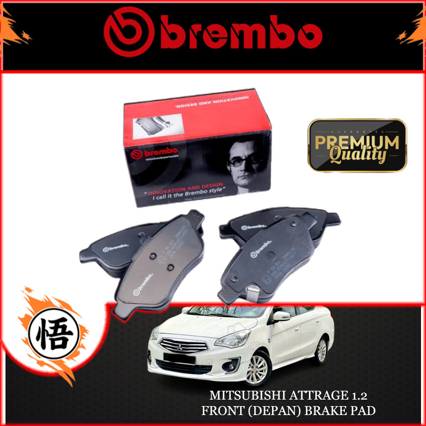 BREMBO MITSUBISHI ATTRAGE 1.2 FRONT (DEPAN) ผ้าเบรค FW SGK