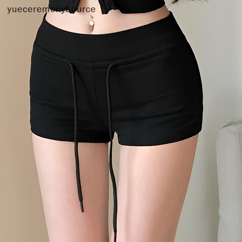 SELL Best กางเกงขาสั้นลําลองเอวต่ําผู้หญิงฤดูร้อนลําลองสายรัดกางเกงเลกกิ้ง ~