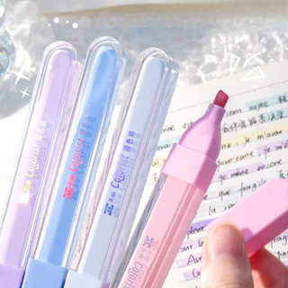 3 ชิ้น/กล่อง Kawaii Glitter Highlighters น่ารัก Bling เงาปากกาเรืองแสง DIY Art Markers Spot Liner สีพาสเทล Highlighter ภาพวาดสํานักงาน