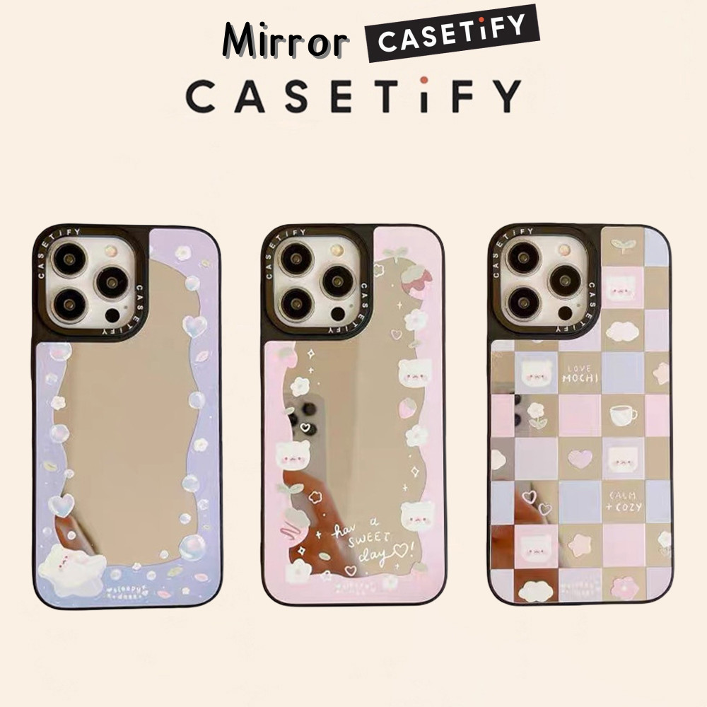 Casetify เคสโทรศัพท์มือถือกระจก กันกระแทก ลายหมี สําหรับ IPhone 15 15 Pro 15 Pro Max 14 13 12 11 Pro Max