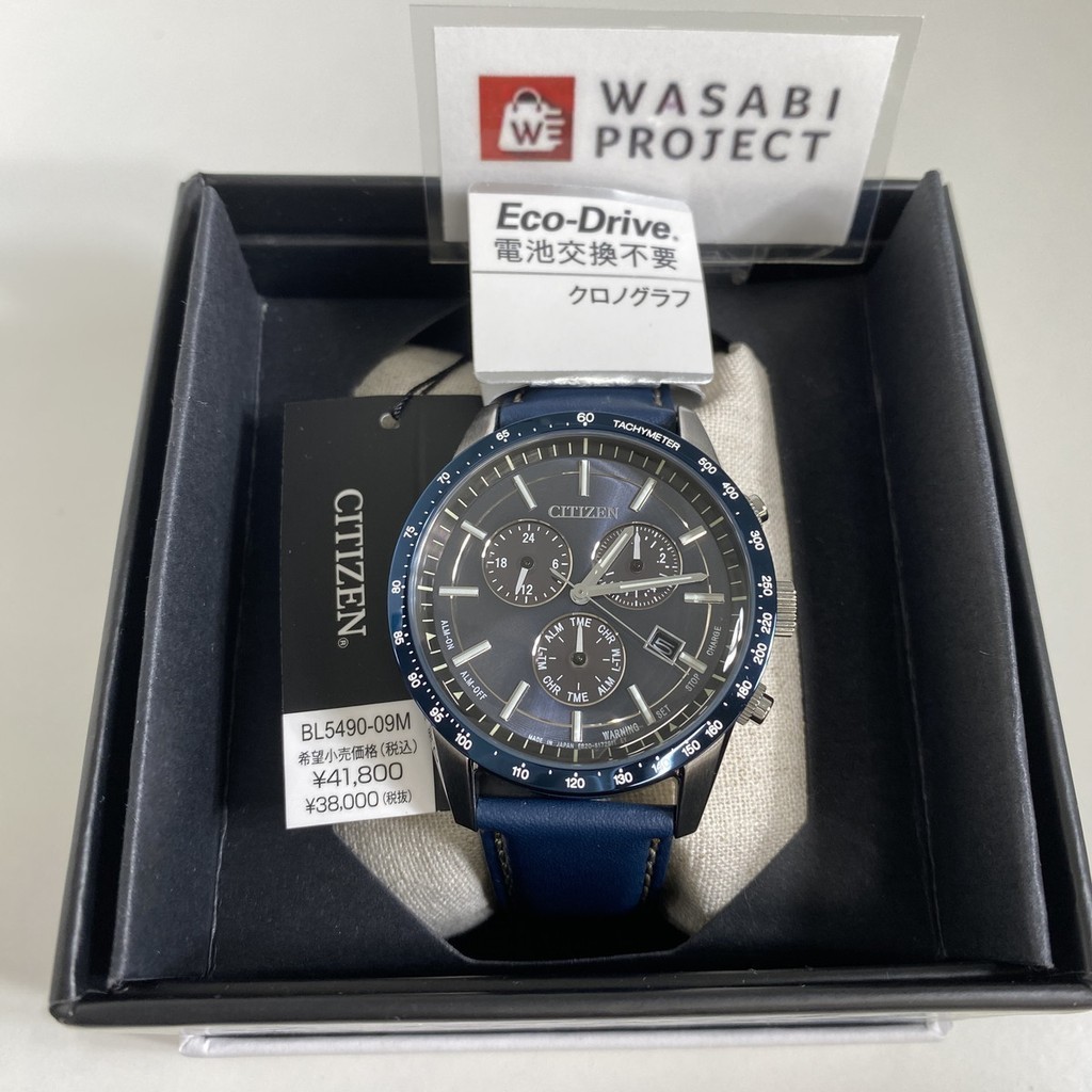 [Authentic★Direct from Japan] CITIZEN BL5490-09M Unused Eco Drive chronograph Crystal glass Blue Men Wrist watch นาฬิกาข้อมือ