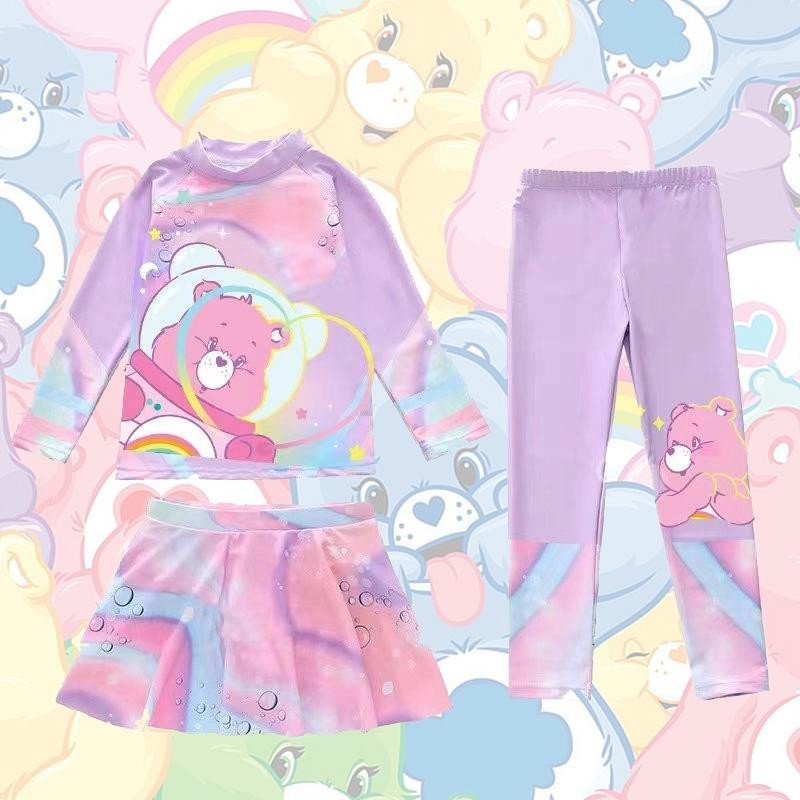 ลายใหม่ ชุดว่ายน้ำเด็ก งาน3ชิ้น เสื้อแขนยาว*ขายาว*กระโปรง