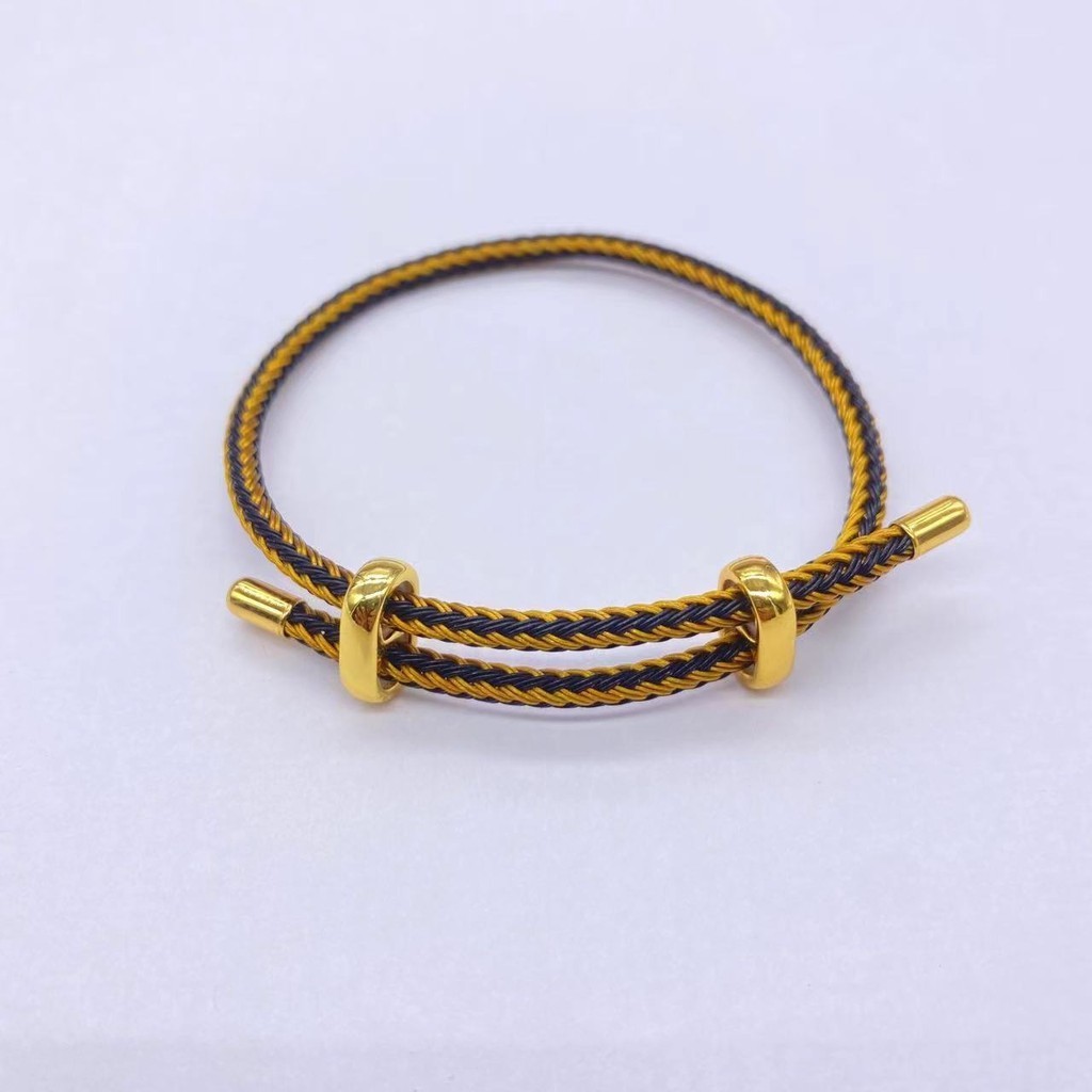 ปรับ3mmDIY Twistedเชือกลวดเหล็กเชือกมือรูป8หัวเข็มขัดสีการเก็บรักษาElectroplating Transferคู่เชือกถัก