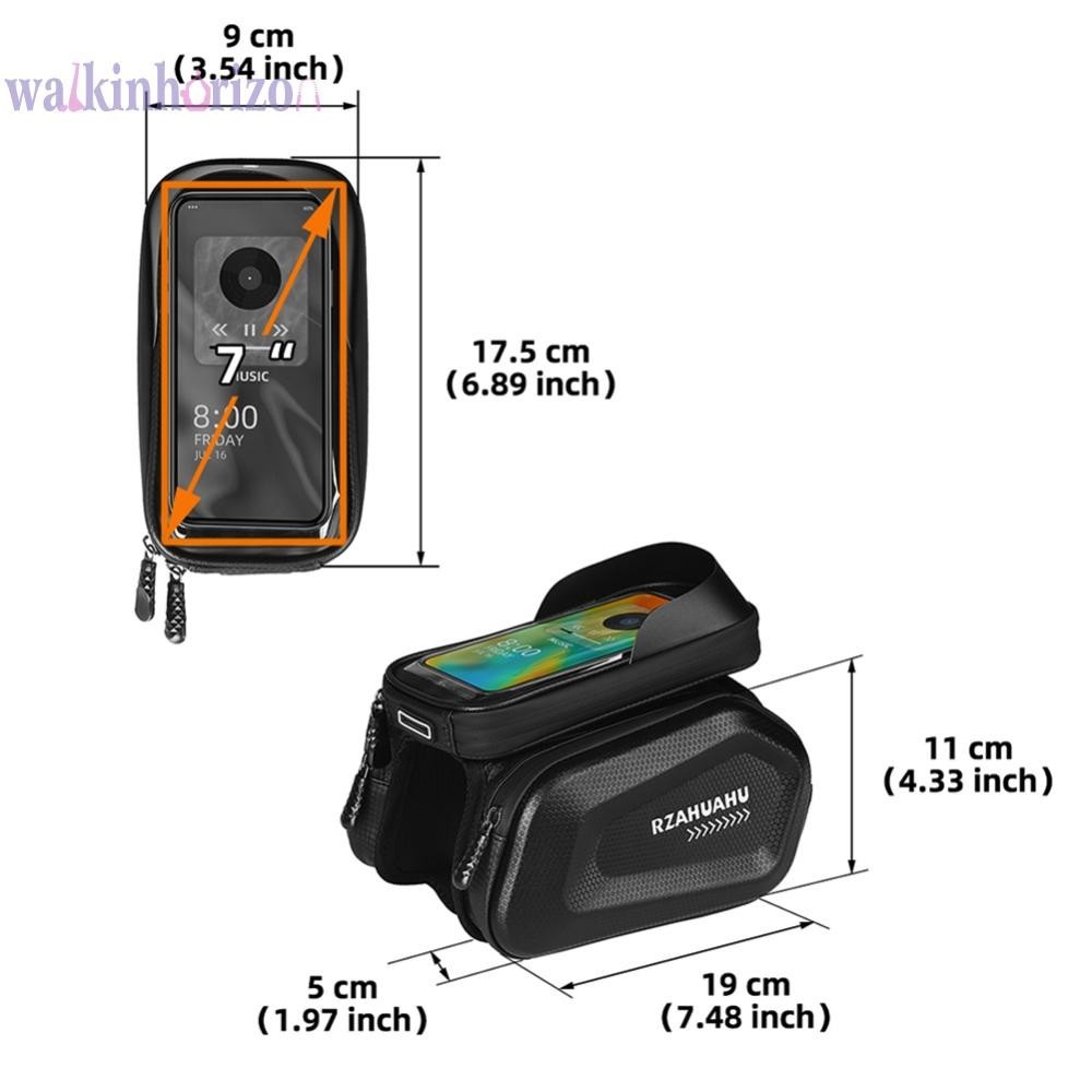 [walkinhorizon.th] กระเป๋าใส่โทรศัพท์มือถือ แบบแข็ง หน้าจอสัมผัส ขนาด 7 นิ้ว สําหรับติดด้านหน้ารถจักรยาน