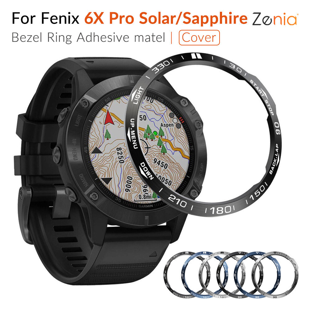 สําหรับ Garmin Fenix 6X Pro พลังงานแสงอาทิตย ์ / Sapphire Fenix6X นาฬิกาแหวนกาวฝาครอบ Anti Scratch สแตนเลสสมาร ์ ทนาฬิกาอุปกรณ ์ เสริม