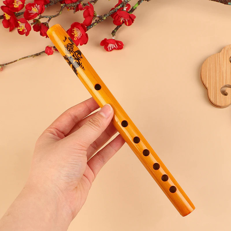 Chinese Traditional 6 Holes Bamboo Flute Instrument Vertical Flute Clarinet Student Musical Instrume