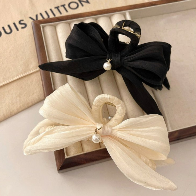 กิ๊บติดผม ประดับโบว์ และไข่มุก หรูหรา สไตล์เกาหลี แฟชั่นสําหรับผู้หญิง - รูปที่ 5